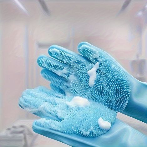 Gants de bain pour chien, en silicone, brosse de massage pour le bain, épilation-AquaForge (1/5)