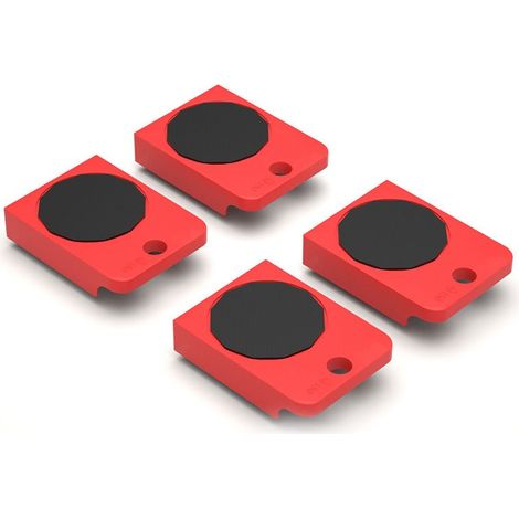 Ensemble de roulettes de glissement robustes pour meubles à 4 roues rouges (1/5)