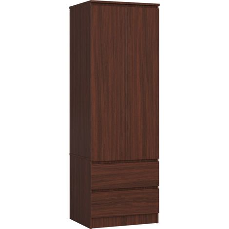 Armario AKORD S60 Wenge 60 cm 2 puertas 2 cajones frente en color Wenge 1 estante 60x51x180 cm