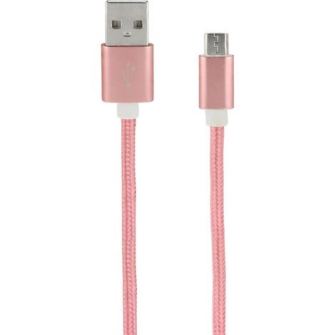Cavo Micro USB / USB-A  Nylon 1 m - Rosa - mooov