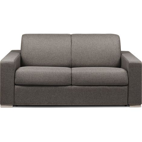 Divano letto 2 posti ribalta Doghe larghe 120cm Mater. 14cm Memory foam - Tessuto Antracite - CALITO