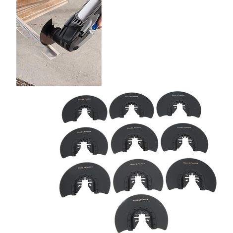 10 lames de scie semi-circulaires polyvalentes en acier à haute teneur en carbone de 88 mm (1/5)