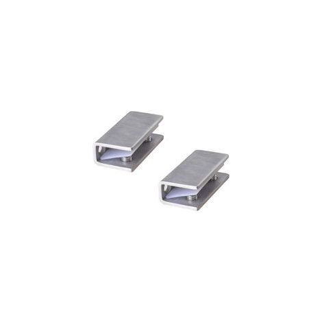 Set di 2 clip contemporanee in acciaio inox per porte doccia in vetro, montaggio a parete, 8-12 mm - Crezuo