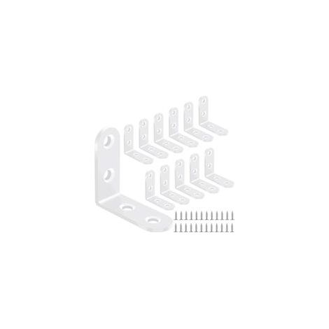 Lot de 12 équerres d'angle en L 40 mm x 40 mm pour supports de table et de chaise, connecteurs pour meubles en bois, blanc