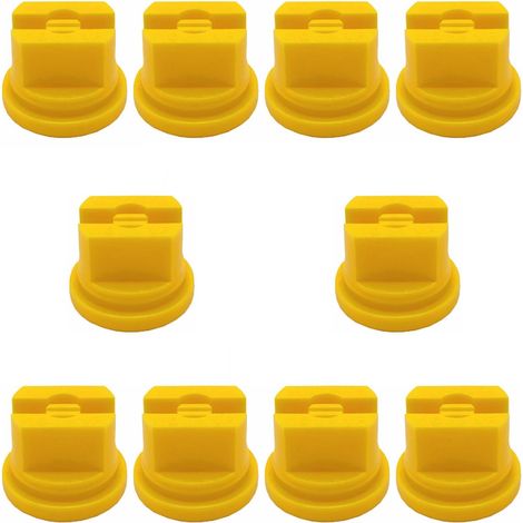 Lot de 10 buses de pulvérisation plates 0,2 mm à 110 degrés, buses en plastique jaune pour pulvérisateur agricole et industriel (1/5)
