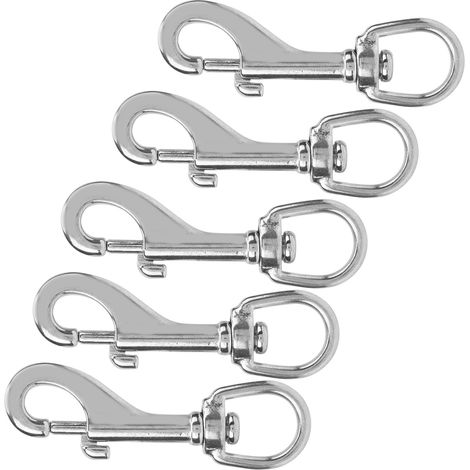 Federbelasteter Karabiner aus Edelstahl, 92 mm lang, Taucherhaken, doppelseitiger Karabiner (1/5)