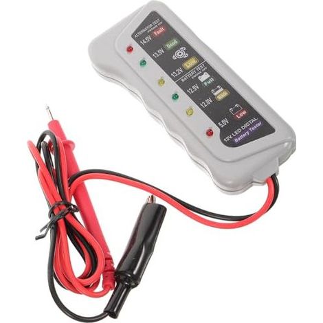 12V Autobatterietester, Kfz-Diagnosegerät mit LED-Anzeige für die Fahrzeugsystemanalyse, kompakt und robust für die Fahrzeugwartung - (1/5)