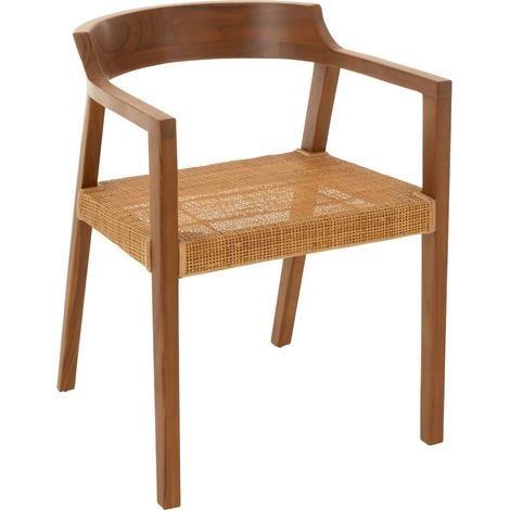 Lot de 2 chaises repas 55x71 cm en teck marron - IRIELE (1/5)