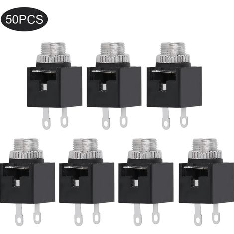 Adaptateur de prise Audio, bornes, accessoire électrique, broche DIP 3.5MM avec écrou, 50 pièces