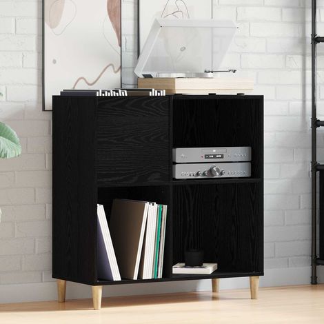 Mueble para discos de vinilo Roble negro 84.5 x 38 x 89 cm (1/5)