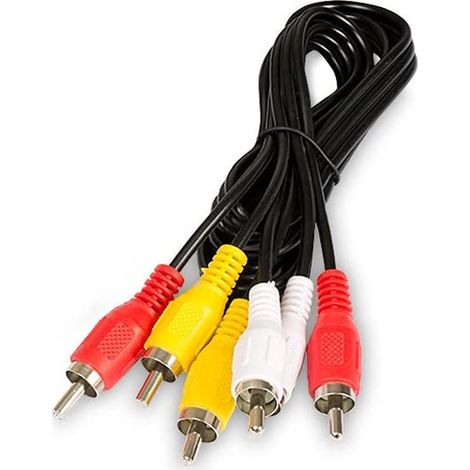 Câble Audio Vidéo RCA, 3 x RCA mâle à 3 x RCA mâle Rouge / Blanc / Jaune, Noir