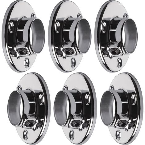 Sei supporti per aste appendiabiti, adatti ad aste rotonde con un diametro di 25 mm, possono essere utilizzati come supporti per aste appendiabiti o come staffe per aste appendiabiti. (1/3)