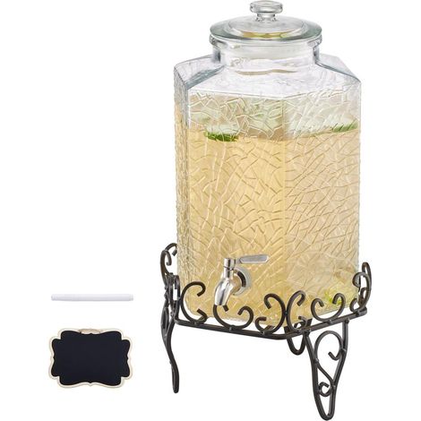 Grande capacité 10 L pour servir facilement, fontaine à boisson en verre pour fête, café, hôtel et restaurant (1/5)
