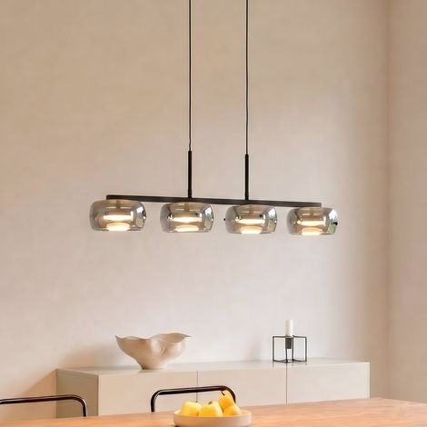 [GEBRAUCHT] B-Ware Lucande LED Hängeleuchte Pendelleuchte Martis schwarz dimmbar 4-flammig 3000K (1/2)