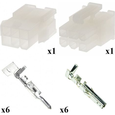 Kit Connettore Mini Fit Maschio Femmina 3x2 Vie