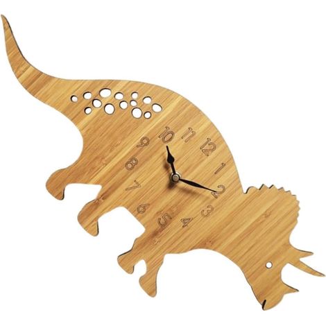 Holzuhr in Dinosaurierform, Fantasy-Stil, für Flur, Küche oder Hoteldekoration