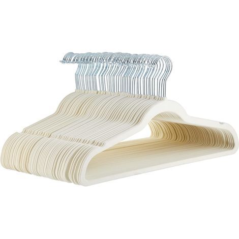 50 cintres en velours pour costumes Ivoire (1/5)