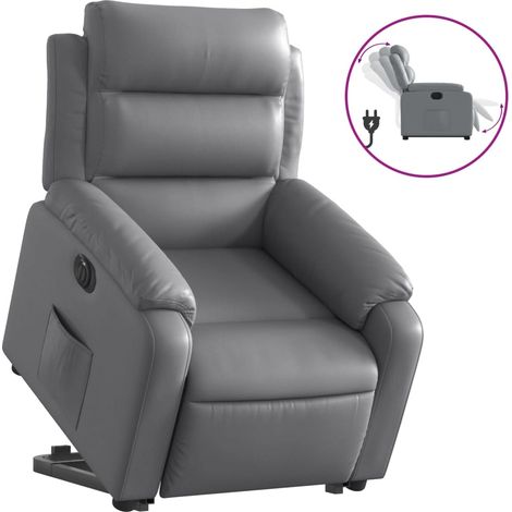 Maison Exclusive - Poltrona Alzapersona Reclinabile Grigio in Similpelle