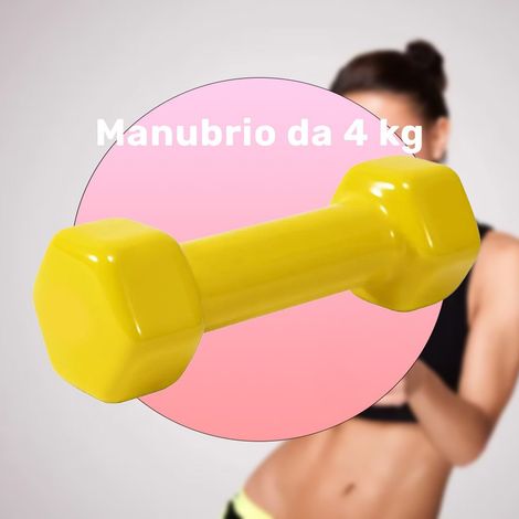 TRADE SHOP - Manubrio Singolo 4 Kg In Vinile Allenamento Esercizi Casa Palestra Workout Fit - (1/2)