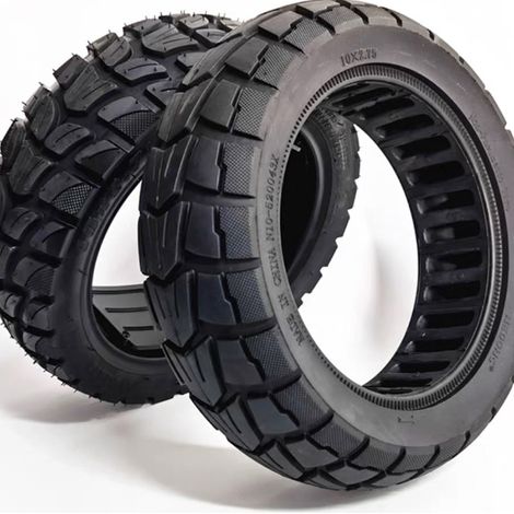 Pneus pour trottinette électrique, pneus tubeless, 10x2.75, tout-terrain, absorbant les chocs, légers, flexibles, creux, sans air, pneus pleins, antidérapants. (1/4)
