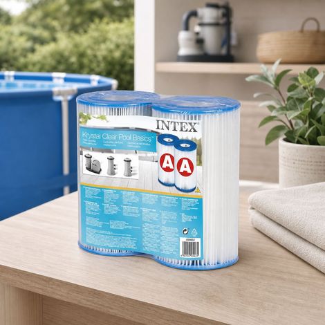 Lot de 2 Cartouches Filtrantes Type A pour Piscine - Compatible Pompes 530 à 1500 GPH - Filtre Bleu 10,8 x 21,6 cm (1/5)