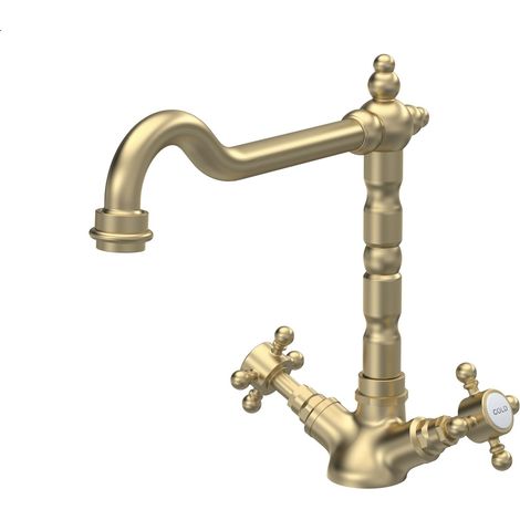Norbury Traditional French Classic Mono Sink Mixer Tap - Brushed Brass (1/5)