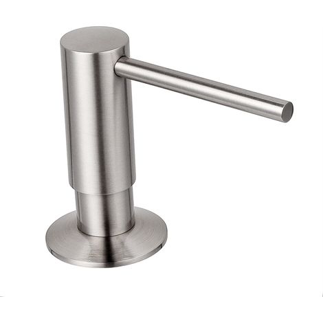 Distributeur de savon liquide noir (nickel brossé) avec pompe en laiton et flacon distributeur intégré de 500 ml en PE. Accessoires de cuisine. (1/5)
