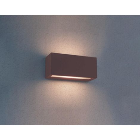 Century APPLIQUE BIDIREZIONALE RETTANGOLARE A LED REVERSO 1 Slot E27  Col. Corten (1/3)