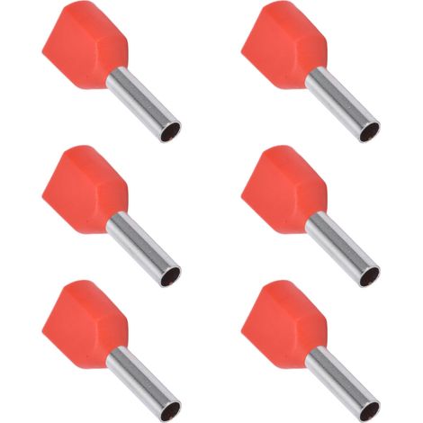 100 Stück isolierte Aderendhülsen, Kupferrohr-PVC-Crimpverbinder für 2x18AWG-Draht TE1008 (1/5)