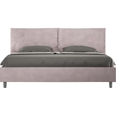 Letto Matrimoniale King Size 200x200 cm Senza Rete Imbottito in Microfibra Appia Large Glicine (1/5)