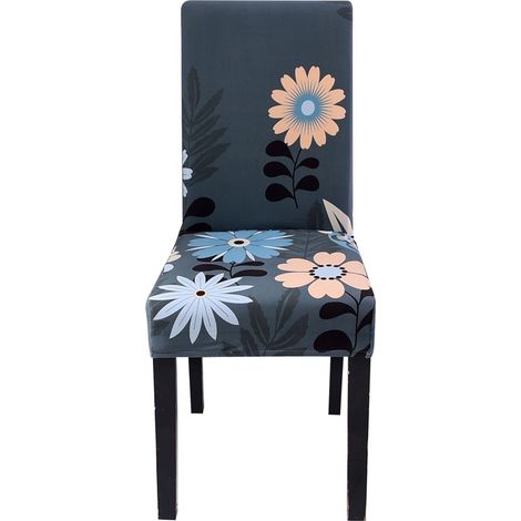 Housse De Chaise Universelle En Tissu Élastique Imprimé Lavable Pour Salle À Manger Hôtel Restaurant - 1 Pièce (1/5)