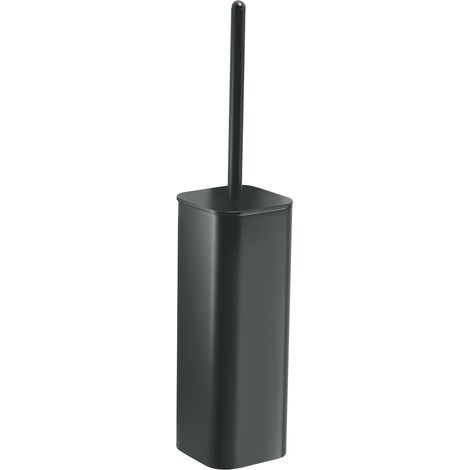 Scopino WC con ciuffo in setole da appoggio in ottone, acciaio inox e Cromall 3234 Gedy serie OUTLINE Nero Opaco (1/4)