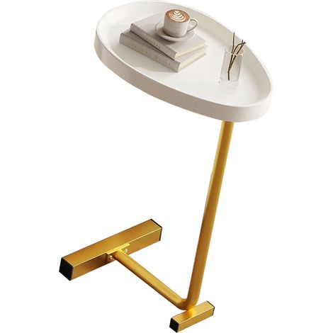 Table d'appoint luxueuse, table basse pour petit salon, mini table basse, étagère de rangement minimaliste pour chambre à coucher moderne, table mobile, or (1/5)