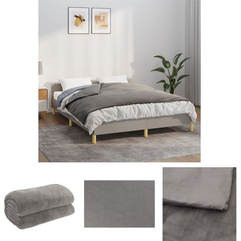 The Living Store Gewichtsdecke mit Bezug Grau 120x180 cm 5 kg Stoff - Decken (1/5)