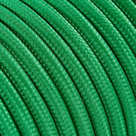 Fil Électrique Tissu Vert 2x0,75mm² - Câble Électrique Textile de Qualité