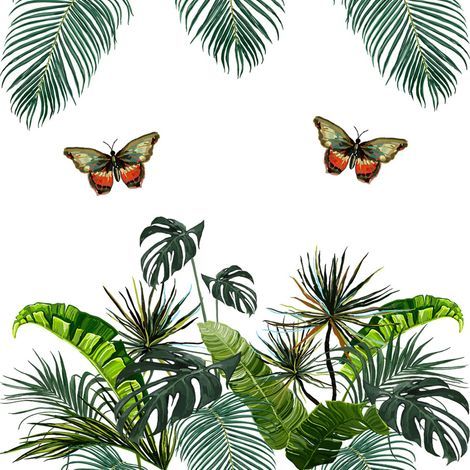 Stickers muraux Feuilles Vertes - Motifs de Feuilles de Plantes -bricolagePapiers peints décoratifs muraux et fresques murales (1/5)