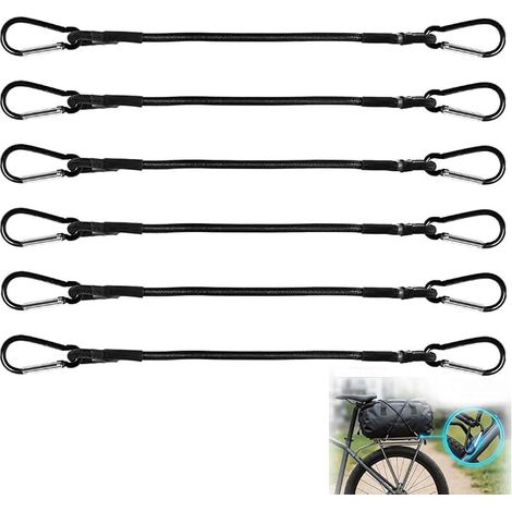 Bungee Cord with Carabiner, Pack of 6 Camping & Transportation Bungee Rope Fastening for Tarps, Luggage, Bike and Motorcycle, 30cm x 6mm (1/5)