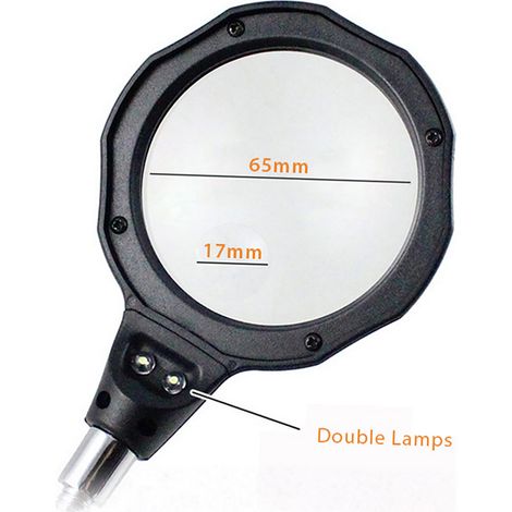 [JAMAIS UTILISÉ]Lampe loupe de table 3,5x x 12x avec pince crocodile, lampe LED, support pour fer à souder et bijoux, lentille, éclairage réglable, noir