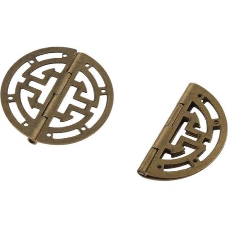 Lot de 2 charnières rondes décoratives creuses en laiton pour coffret cadeau de bijoux en bois (1/5)