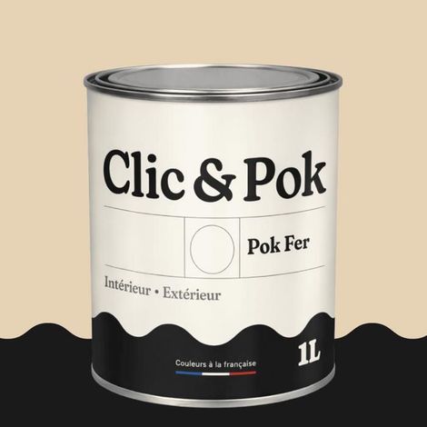 Peinture Fer Antirouille – Métal Extérieur Intérieur, Satinée, Protection Rouille - 1L - RAL 1015 - Ivoire clair