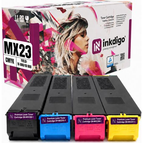 Toner Inkdigo MX23GTA compatibile con Sharp MX2010U MX2614N MX3111U MX2310F, certificato TÜV. (1/5)