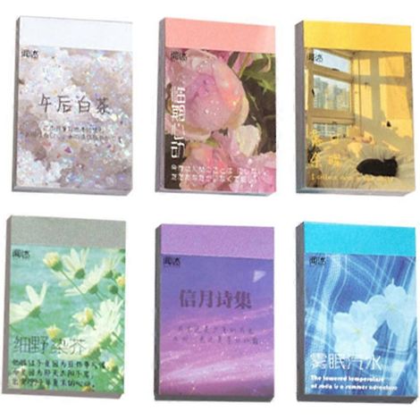 Lot de 5 autocollants pour ordinateur portable, style scrapbooking, papier kraft vintage, paysage, style rétro.-6X4X0.8CM (1/3)
