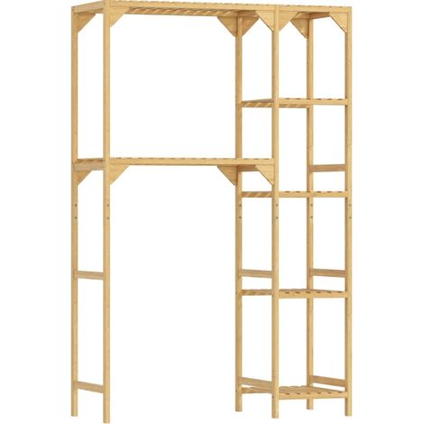 Scaffale sopra lavatrice in bambù con 7 ripiani 100 x 40 x 157 cm (1/5)