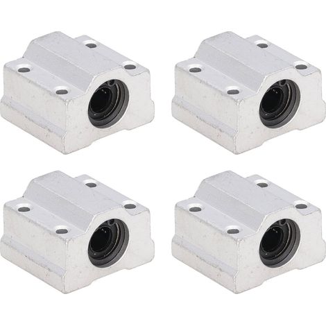 Lot de 4 blocs coulissants à billes linéaires SCS8UU en alliage d'aluminium, alésage 8 mm pour unité de glissière de machine CNC (1/5)