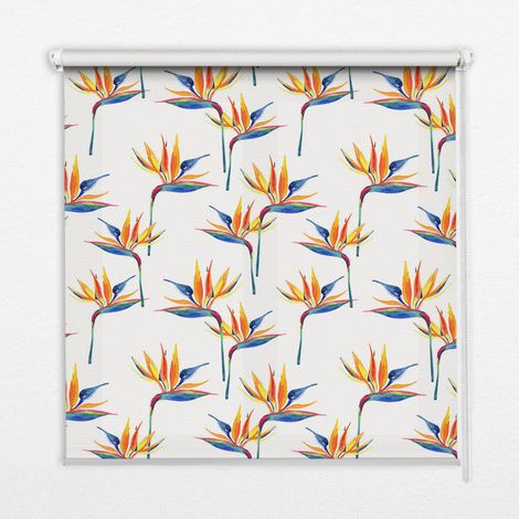 Tenda a Rullo Interna per Finestra - Tenda Filtrante Luce - Tenda Privacy - Tenda Decorativa Rettangolare - Rullo per Interni - (100 cm x 100 cm) - Foglie colorate (1/5)