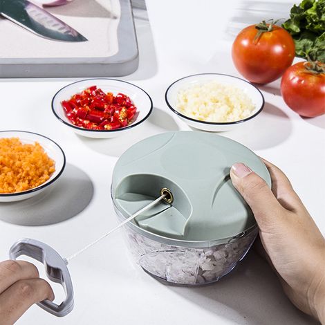 Hachoir à viande manuel 500 ml, hachoir à fruits, légumes, noix et herbes pour la cuisine, coupe-ail vert (1/5)