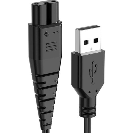 USB Charging Cable with Small Brush Replacement Cable Compatible with RFC 690 692 588 598 696 9598 7568 Beard Trimmer (1 Charging Cable + Brush) (1/5)