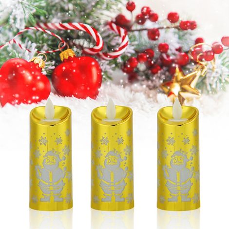 Bougie de Noël innovante en forme de bougie simulée, décoration de Noël pour la maison, Père Noël (1/5)