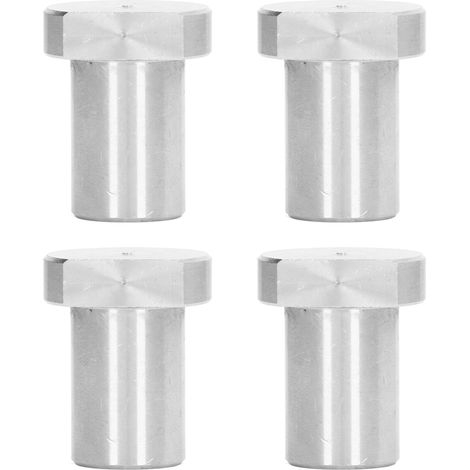 Lot de 4 Butées d'établi Dia 19mm en Acier Inoxydable Argent, Freins de Table à Chevilles pour Travail du Bois (1/5)