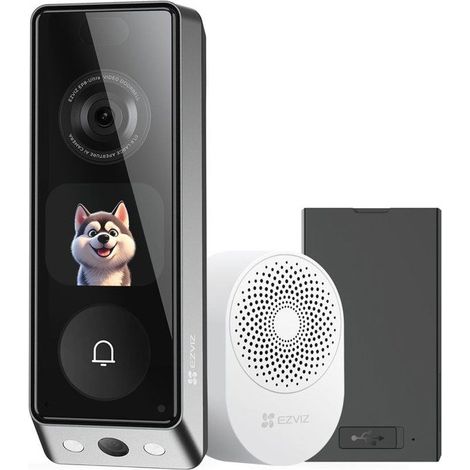 Videocitofono video connesso EZVIZ EP8 Ultra Smart 160° Nero e Argento Kit con Campanello 2 MP (1/5)